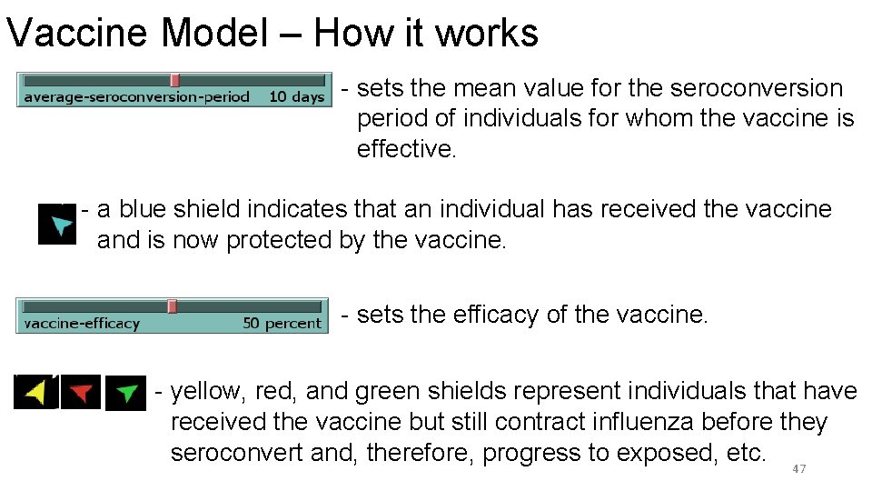 Vaccine Model – How it works - sets the mean value for the seroconversion