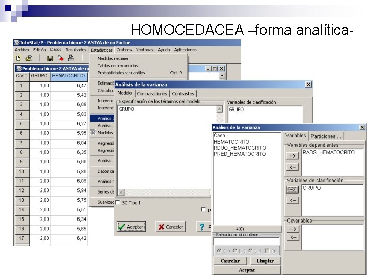 HOMOCEDACEA –forma analítica- 