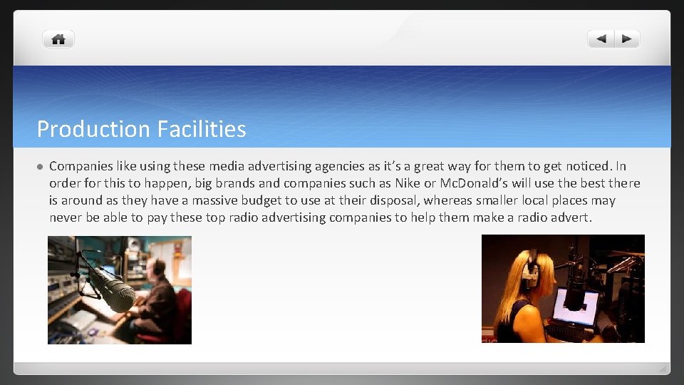 Production Facilities l Companies like using these media advertising agencies as it’s a great Production Facilities l Companies like using these media advertising agencies as it’s a great