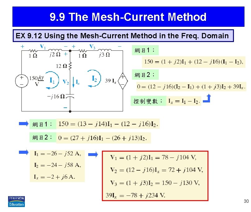 9. 9 The Mesh-Current Method EX 9. 12 Using the Mesh-Current Method in the