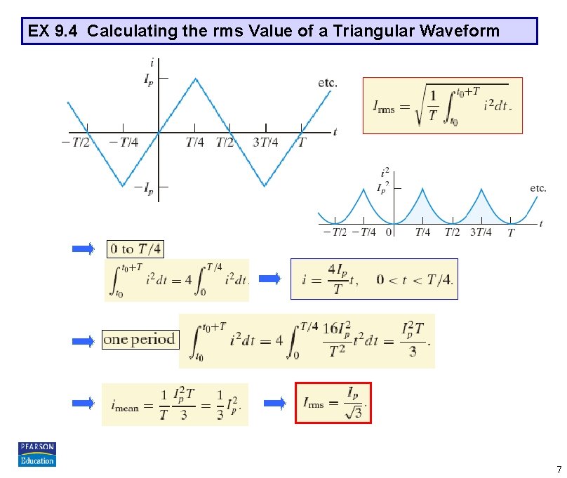 EX 9. 4 Calculating the rms Value of a Triangular Waveform 7 
