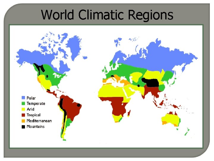 World Climatic Regions World Climatic Regions
