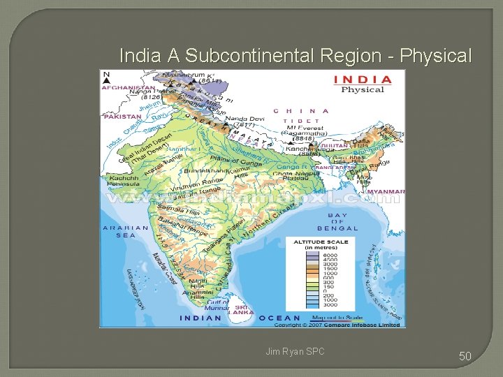 India A Subcontinental Region - Physical Jim Ryan SPC 50 