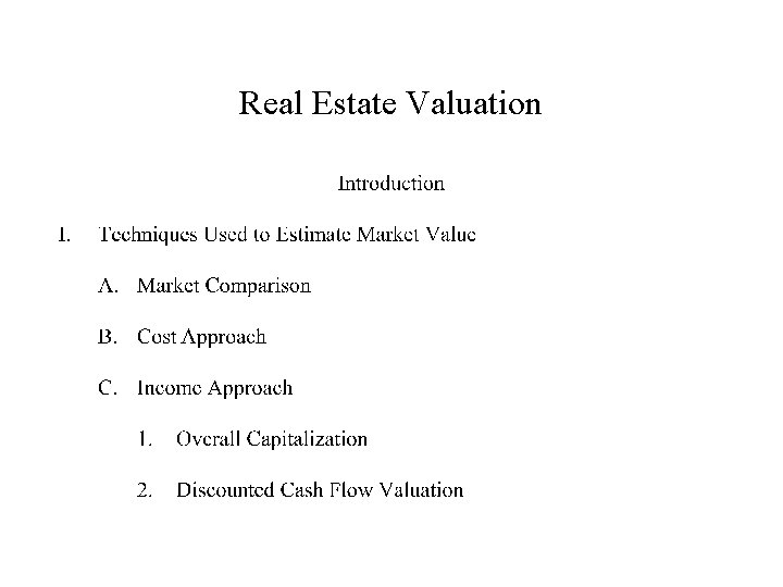 Real Estate Valuation 