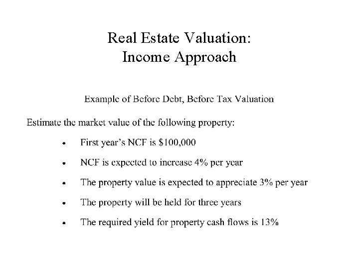 Real Estate Valuation: Income Approach 