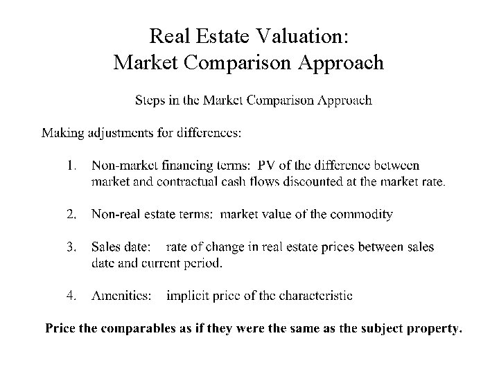 Real Estate Valuation: Market Comparison Approach 