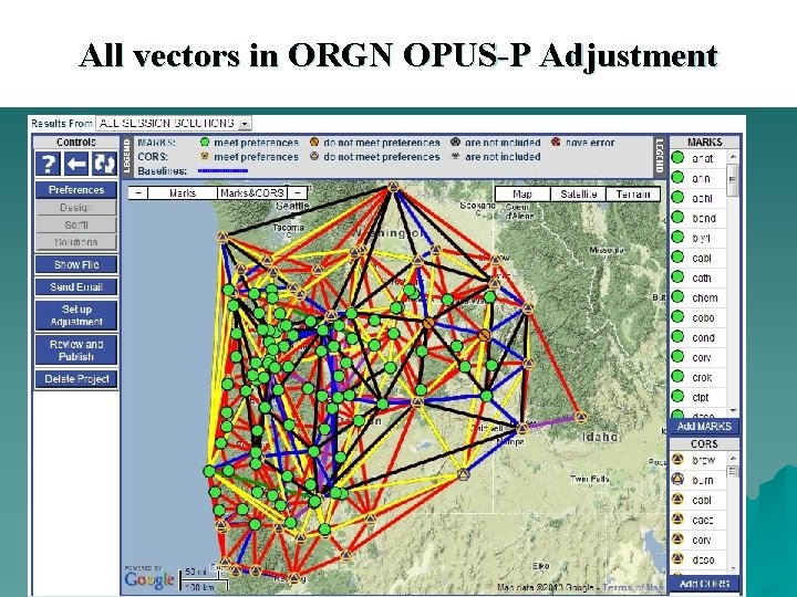 All vectors in ORGN OPUS-P Adjustment 