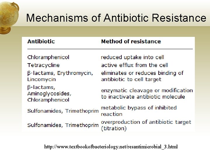 Mechanisms of Antibiotic Resistance http: //www. textbookofbacteriology. net/resantimicrobial_3. html 