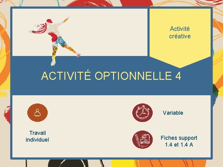 Activité créative ACTIVITÉ OPTIONNELLE 4 Variable Travail individuel Fiches support 1. 4 et 1.