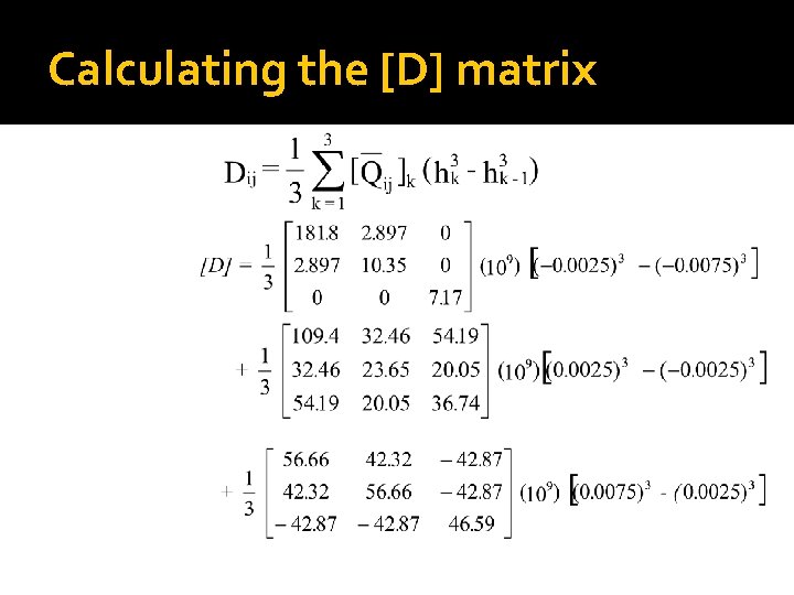 Calculating the [D] matrix 