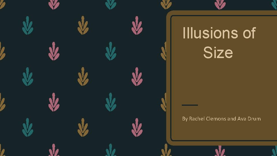 Illusions of Size By Rachel Clemons and Ava Drum 