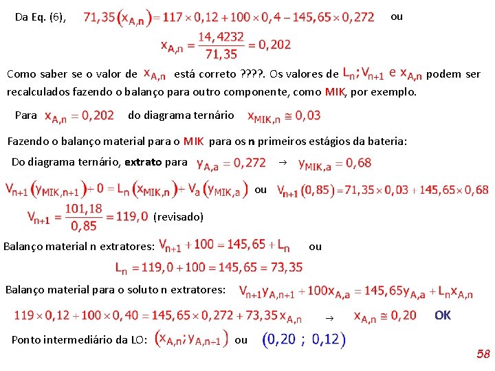 ou Da Eq. (6), Como saber se o valor de está correto ? ?