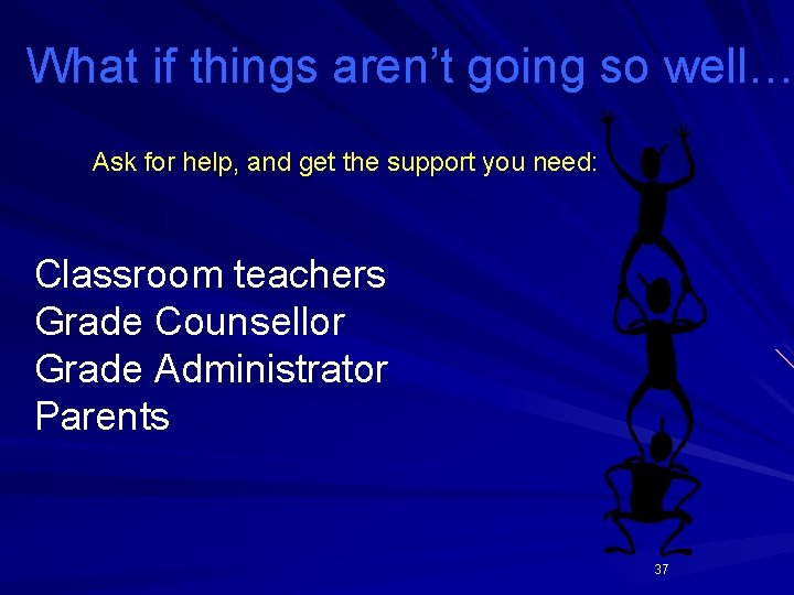 What if things aren’t going so well… Ask for help, and get the support