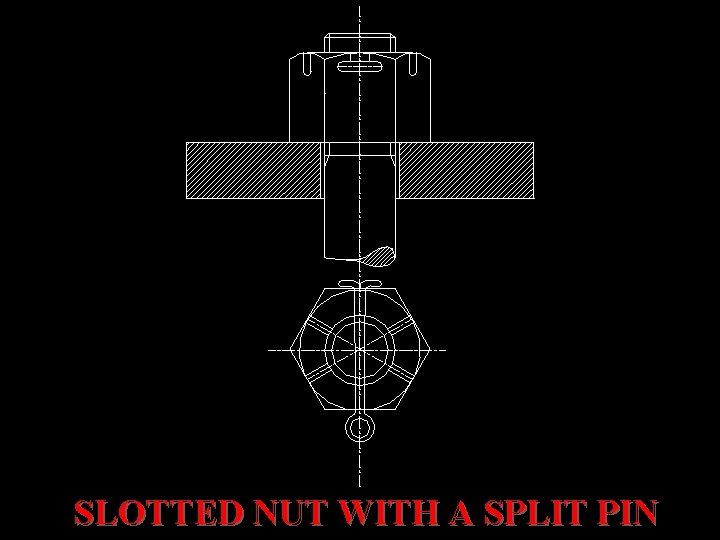 SLOTTED NUT WITH A SPLIT PIN 