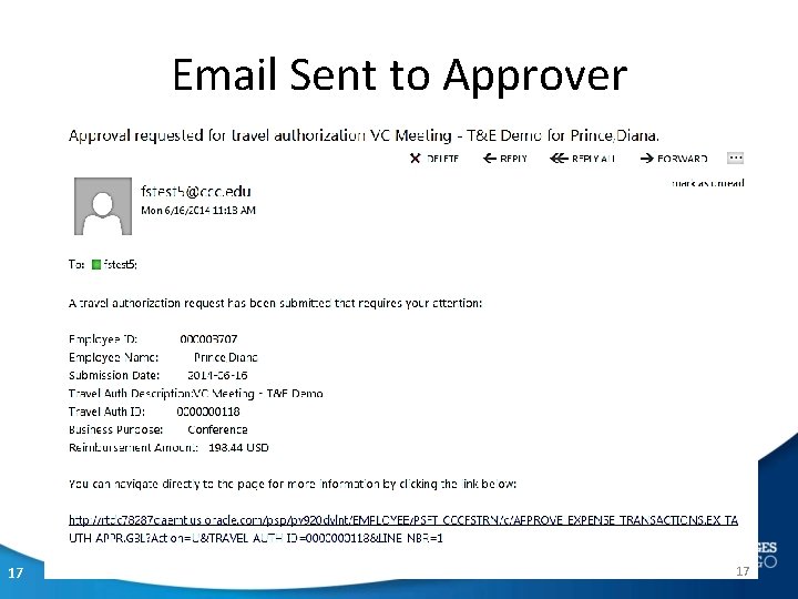 Email Sent to Approver 17 17 