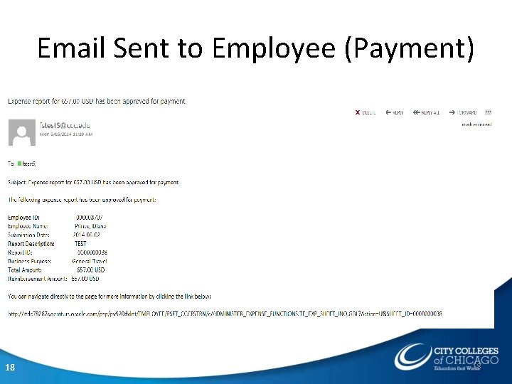 Email Sent to Employee (Payment) 18 18 