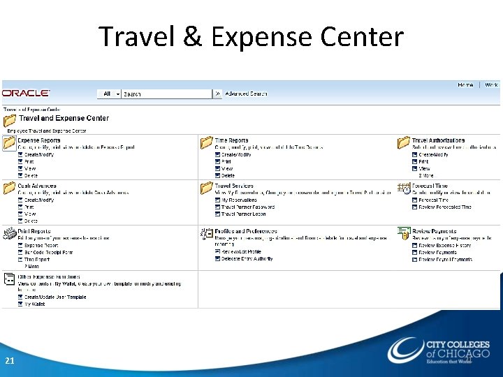 Travel & Expense Center 21 21 