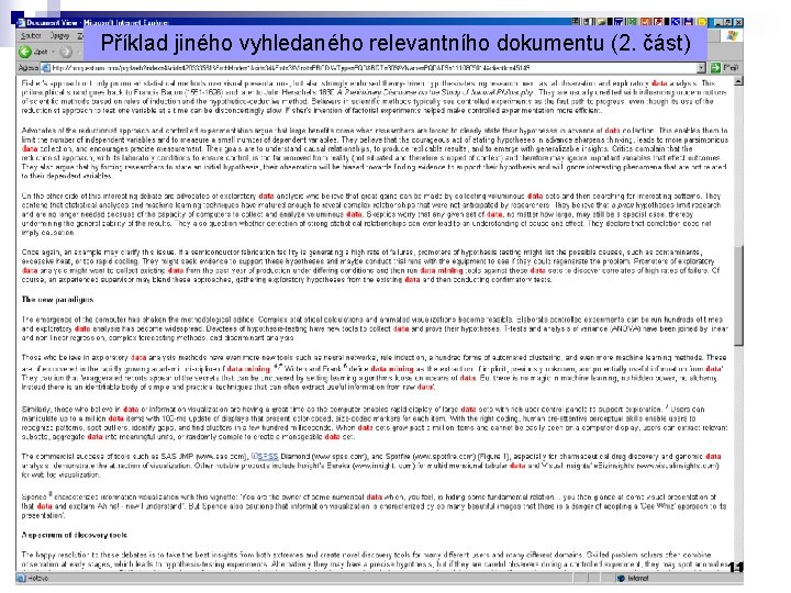 Příklad jiného vyhledaného relevantního dokumentu (2. část) 11 