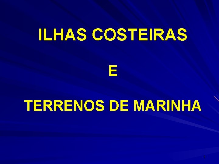 ILHAS COSTEIRAS E TERRENOS DE MARINHA 1 