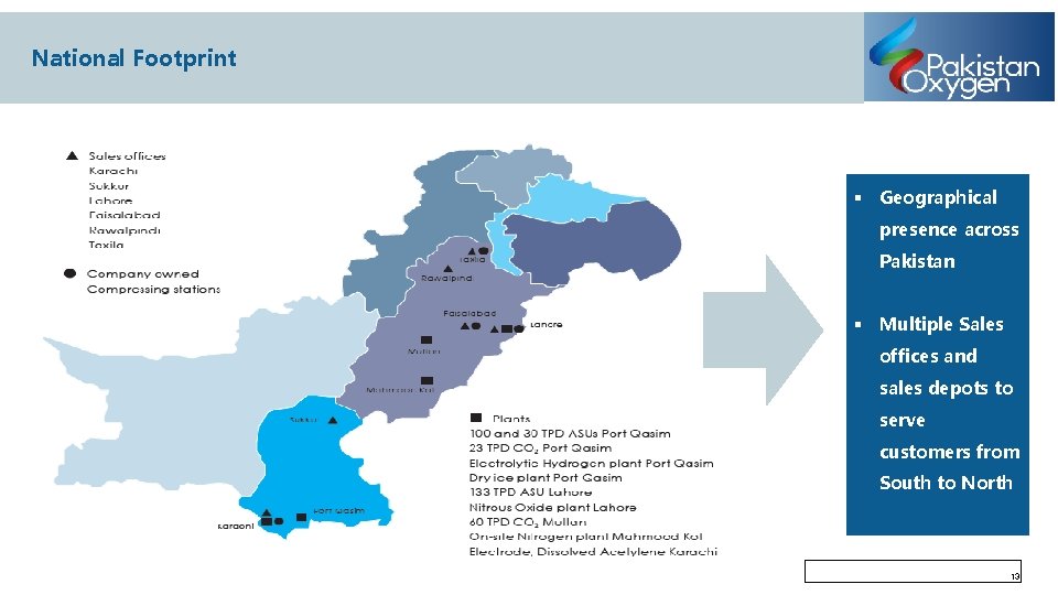 National Footprint § Geographical presence across Pakistan § Multiple Sales offices and sales depots
