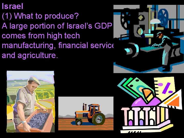 Israel (1) What to produce? A large portion of Israel’s GDP comes from high