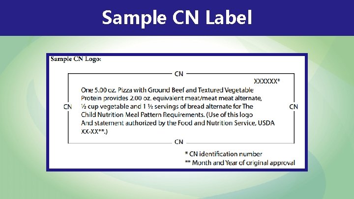 Sample CN Label 