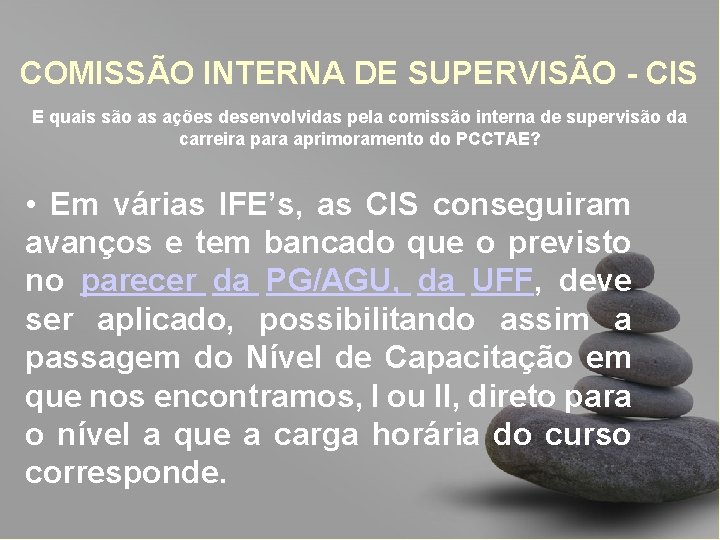 COMISSÃO INTERNA DE SUPERVISÃO - CIS E quais são as ações desenvolvidas pela comissão