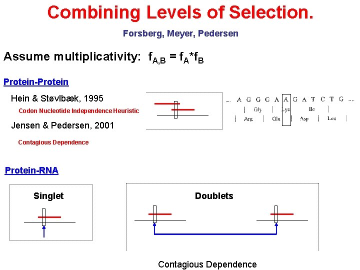 Combining Levels of Selection. Forsberg, Meyer, Pedersen Assume multiplicativity: f. A, B = f.