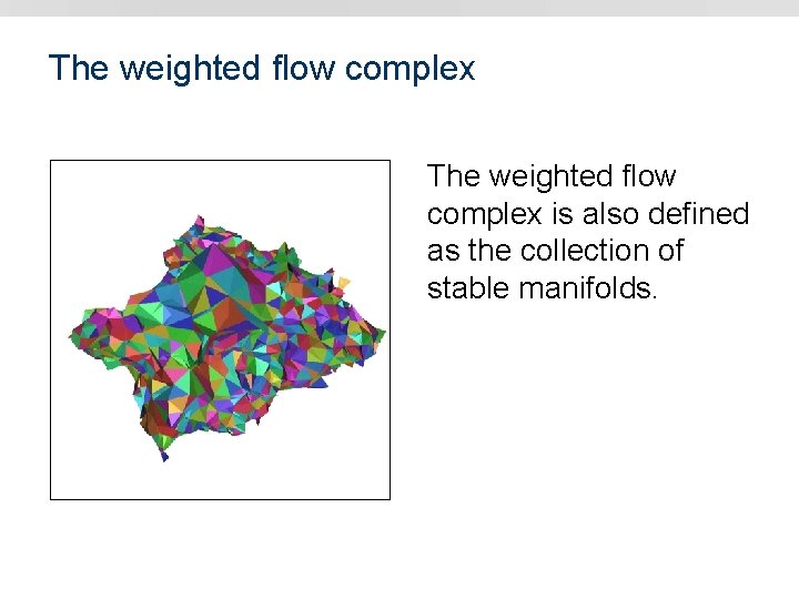The weighted flow complex is also defined as the collection of stable manifolds. 