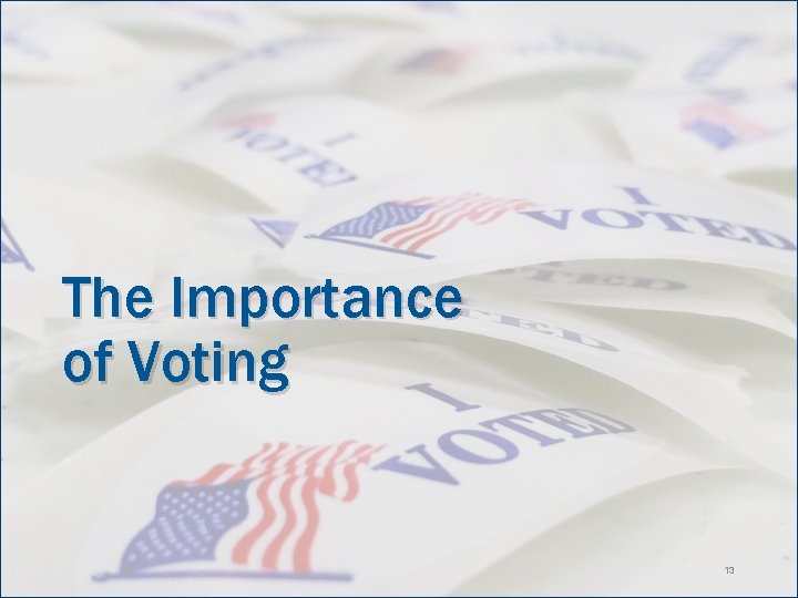 The Importance of Voting 13 