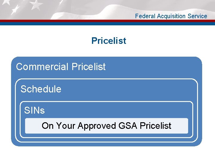 Federal Acquisition Service Pricelist Commercial Pricelist Schedule SINs On Your Approved GSA Pricelist 