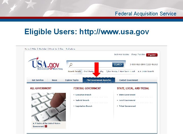 Federal Acquisition Service Eligible Users: http: //www. usa. gov 