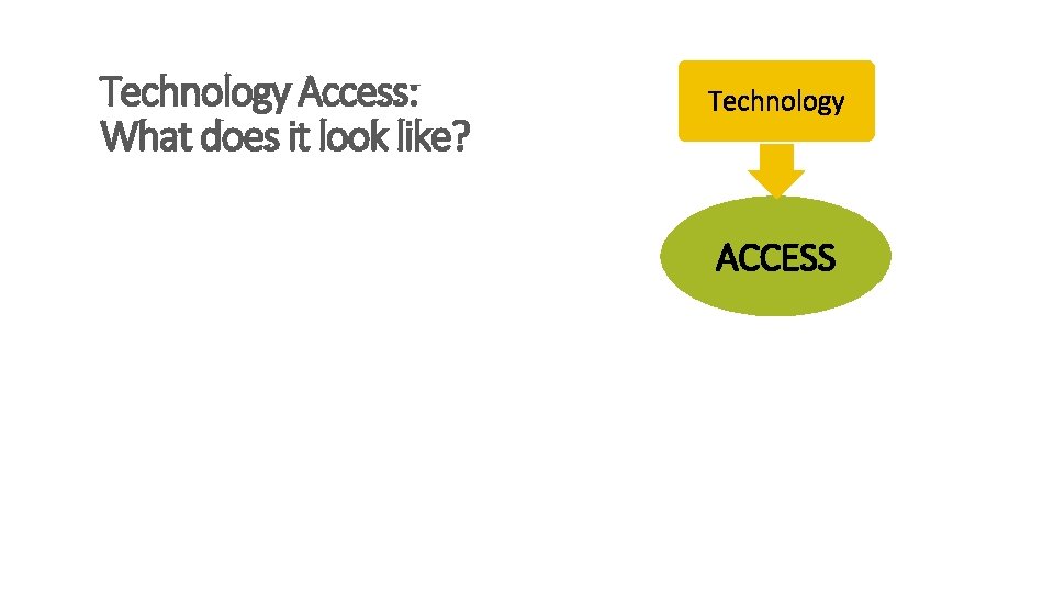 Technology Access: What does it look like? Technology ACCESS 