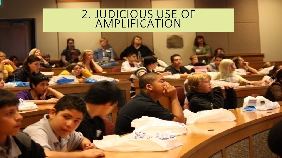 2. JUDICIOUS USE OF AMPLIFICATION 