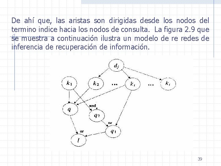 De ahí que, las aristas son dirigidas desde los nodos del termino indice hacia