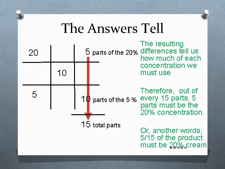 The Answers Tell 20 10 5 The resulting 5 parts of the 20% differences