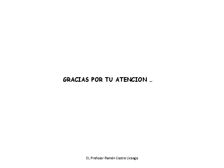 GRACIAS POR TU ATENCION … EI, Profesor Ramón Castro Liceaga 