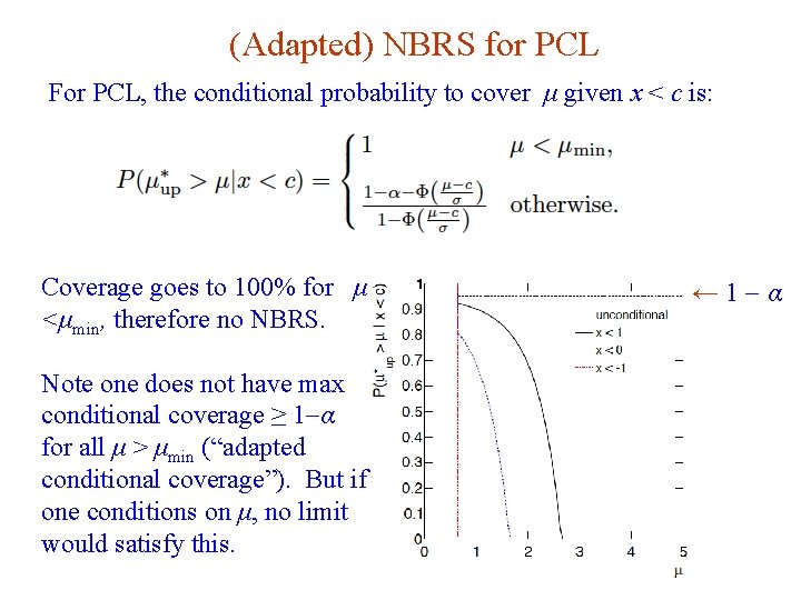 (Adapted) NBRS for PCL For PCL, the conditional probability to cover μ given x