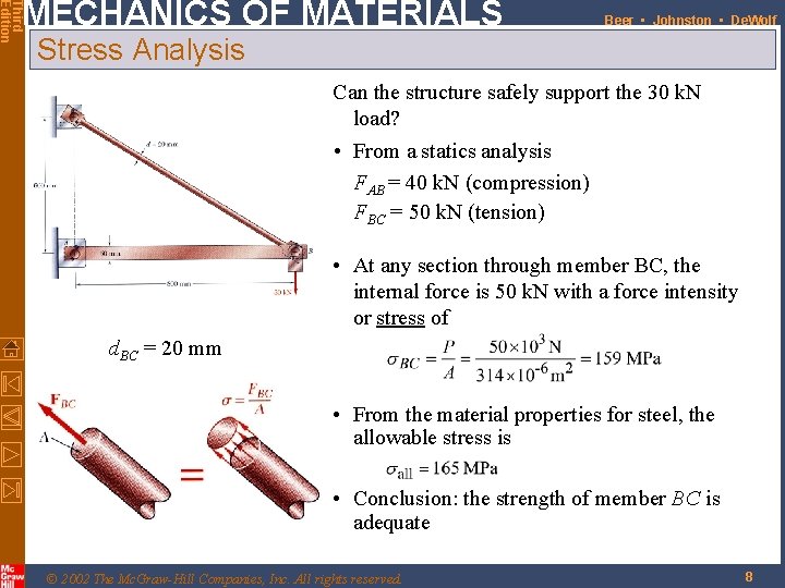 Third Edition MECHANICS OF MATERIALS Beer • Johnston • De. Wolf Stress Analysis Can