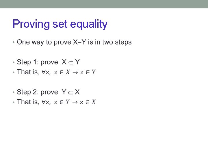 Proving set equality • 