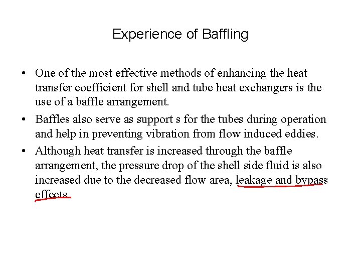 Baffling in SHELLANDTUBE HEAT EXCHANGERS P M V