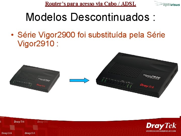 Router’s para acesso via Cabo / ADSL Modelos Descontinuados : • Série Vigor 2900