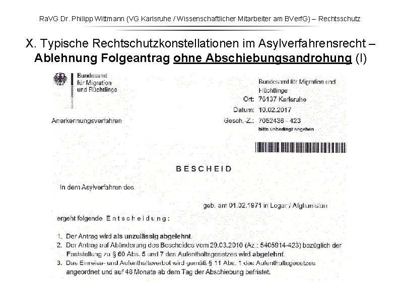 Ra. VG Dr. Philipp Wittmann (VG Karlsruhe / Wissenschaftlicher Mitarbeiter am BVerf. G) – Ra. VG Dr. Philipp Wittmann (VG Karlsruhe / Wissenschaftlicher Mitarbeiter am BVerf. G) –