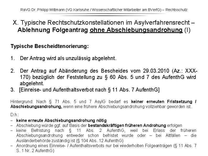 Ra. VG Dr. Philipp Wittmann (VG Karlsruhe / Wissenschaftlicher Mitarbeiter am BVerf. G) – Ra. VG Dr. Philipp Wittmann (VG Karlsruhe / Wissenschaftlicher Mitarbeiter am BVerf. G) –