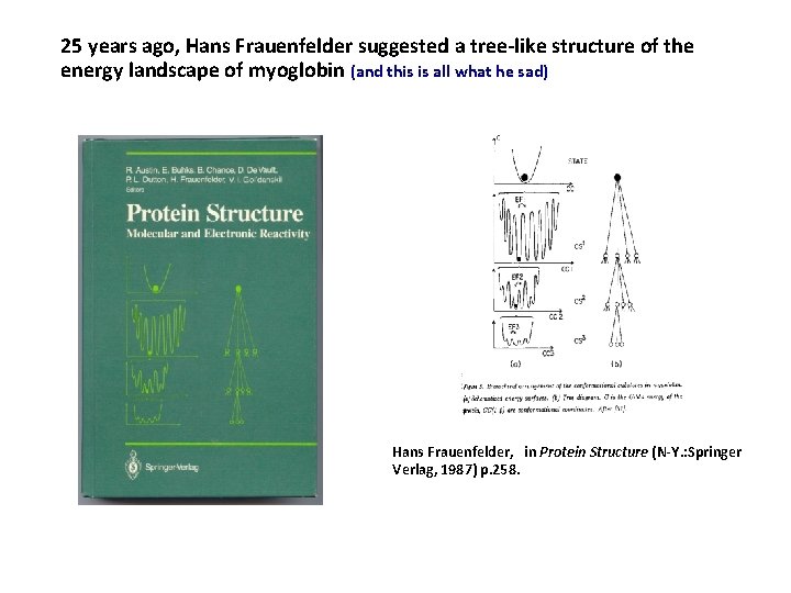 25 years ago, Hans Frauenfelder suggested a tree-like structure of the energy landscape of