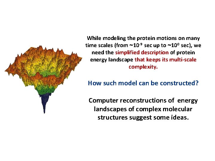 While modeling the protein motions on many time scales (from ~10 -9 sec up