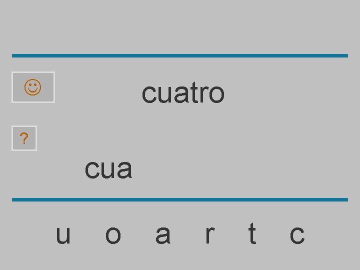 cuatro ? cua u o a r t c 