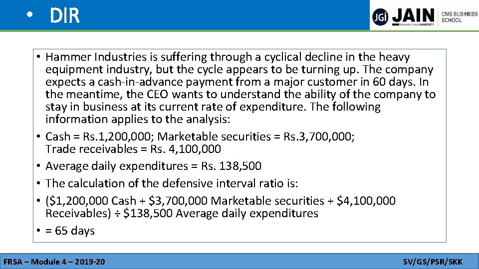  • DIR • Hammer Industries is suffering through a cyclical decline in the