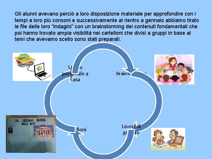 Gli alunni avevano perciò a loro disposizione materiale per approfondire con i tempi a