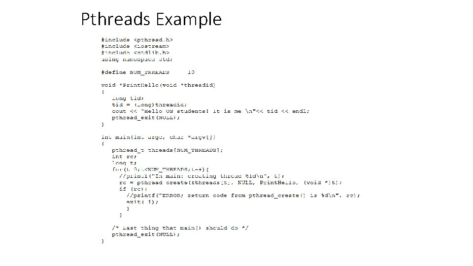 Pthreads Example 